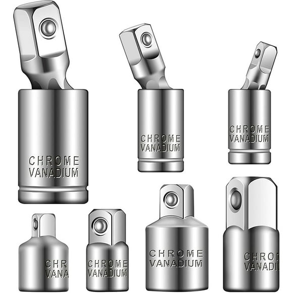 1//4 Inch Hex Shank to 1//4 3//8 1//2 Square Socket Drives Senmubery 3PC Wobble Socket Adapters Universal Joint Swivel Socket Set